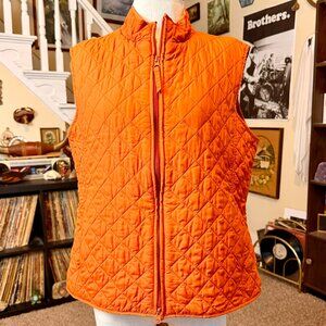Relativity Quilted Orange Puffer Vest / Gilet with Double Zippers